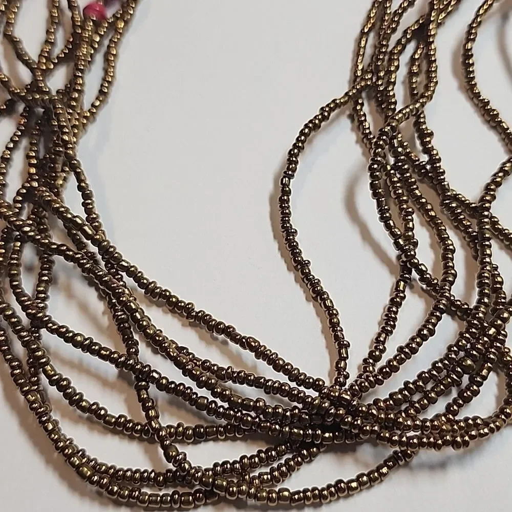 Teng Yue Elegant Pink Paper Bead And Seed Bead Necklace